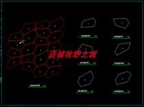 6 brick ice crack paving contour cad drawing