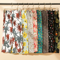 Finten Sleeping Pants Woman 7 Pants Pure Cotton Thin summer Leisure Home Loose Single Pants Extractable Big Code Home Pants