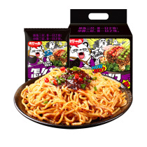 Pepper and hemp mixed noodles 4 bags of onion oil noodles sliced noodles Net red noodles Instant noodles Instant wide noodles