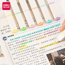 Del stationery highlighter children Primary School fluorescent marker pen large capacity real fit Macron Morandi color marker pen color style pen special note pen color pen special note