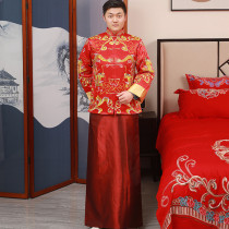 Chinese wedding dress Mens beautiful clothes large size 200 Jin groom dress costume coat 250 Jin extra fat custom