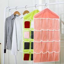 Storage bag hanging bag wardrobe transparent 16-grid wardrobe storage door underwear socks can be hung on the wall storage bag