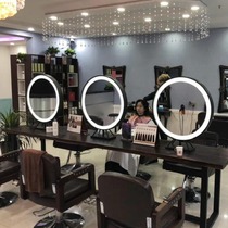 Solid Wood hairdressing mirror table barber shop table HD mirror retro Net red tide single-sided hair salon can be customized