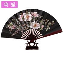 Antique wooden wooden durable classical dance dual-purpose paper fan folding fan Chinese style retro bamboo origami men