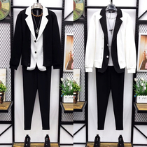Net red with suit fake two sets of men 2021 Ruffian handsome a set of social people Spirit guy casual two sets