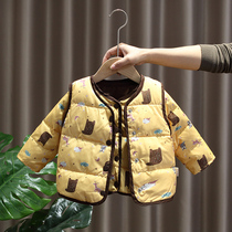 Boys down vest Childrens vest Baby inside wear outer liner Infant Foreign style light white duck down horse clip
