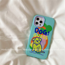 hinlucky mint green dog illustration for iPhone13promax Apple 11 phone case xr xsmax 8plus cute anti-drop ip