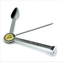 Three-in-one stainless steel pipe knife smoke knife portable pipe with accessories key chain cleaning tool pipe pressure stick