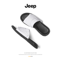 jeep jeep slippers mens summer wear personality fashion leisure beach leather soft bottom non-slip anti-odor