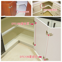  Dongtai DTC large angle hinge 165 degrees 180 degrees damping linkage door folding door hinge 135 degrees corner cabinet hinge
