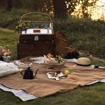 Mo language ins style original canvas portable moisture-proof picnic mat outing camping outdoor spring outing lawn mat