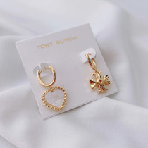 2022 new natural fritillary heart-shaped shell metal logo asymmetrical earrings light and luxurious fashion retro ear accessories