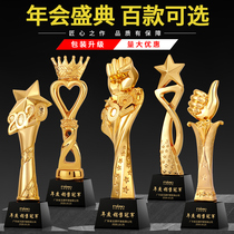 Resin trophy custom creative five-pointed star thumb sales team award company sales crown Team Trophy