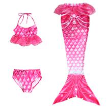 Childrens swimsuit lace lace mermaid princess princess dress mermaid tail three-piece girl blue swimsuit pants