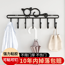 Door rear adhesive hook Strong adhesive door non-perforated wall wall hook Wall hanger clothes storage rack
