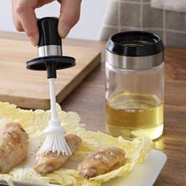 Oil brush with bottle Barbecue oil pot with brush oil brush with oil bottle Kitchen household high temperature pancake oil tank pot