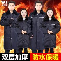 Military cotton coat mens winter thick long-term security long-term work Cotton-proof cotton-padded jacket labor insurance jacket