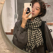 2021 New thousand bird grid scarf Fashion Net red female students Korean winter warm cute outside cold collar