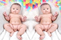 Twins Nude Baby Poster Painting Portrait Portrait New Doll Baby Wall Sticked Gestation Photo Foreign Photo BB