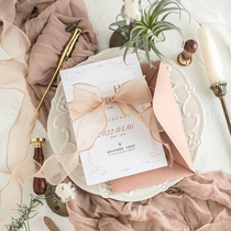 Meow Ning®Palace wind wedding invitation letter haze blue European business invitation INS wedding invitation custom wedding invitation