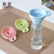 Funnel liquid dispenser square large diameter small telescopic foldable kitchen cone oil funnel silicone household