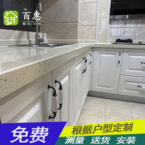 Hangzhou cabinet Fuyang kitchen cabinet countertop whole cabinet refurbished wardrobe shoe cabinet quartz stone countertop molded door