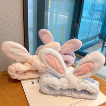 Cute selling cute three-dimensional rabbit ears wash face makeup application mask hair band hair band Korean hair accessories headdress hair card