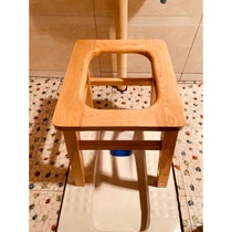Solid wood elderly disabled adult toilet chair pregnant women toilet toilet reinforcement movable toilet household non-slip