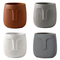 Best Human Face Ceramic Flowerpot Nordic Plant Pot Green Bon