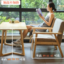  Milk tea shop table and chair combination Coffee simple office leisure negotiation double solid wood balcony dessert reception sofa and chair