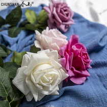 Chunshan high-end feel moisturizing simulation rose single realistic guest restaurant home decoration wedding moonlight photography