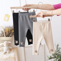 Baby Fall beat bottom pants Spring and autumn slim fit 1 year old female baby pants outside wearing foreign air girl pants fit dress cotton 3