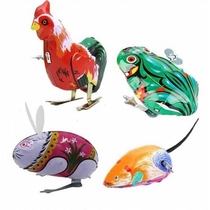 Post-80s nostalgic classic simulation toy tin frog rooster winding clockwork childrens toys Childhood memories toys