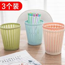 Creative imitation rattan plastic pen holder multifunctional simple hollow student desktop storage box office stationery pen barrel