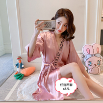 Sleepwear Woman 2022 New Summer Ice Silk Hotel Sleepwear Thin sexy sleeping dress Spring and fall in the middle of a family home