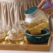 Teapot Nordic style tea set Light luxury high-end glass 4-person European-style tempered high temperature resistant cooking large household
