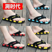  Summer flip-flops mens non-slip clip feet non-slip outdoor leisure beach slippers Dad soft bottom leather cool drag