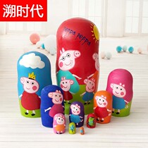 10 floors Russian covets toy small pig chic wood pure hand-painted motif children puzzle girls cute presents