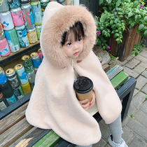 Baby cloak cloak autumn and winter out windproof is lengthened shawl childrens mens coat spring and autumn female baby thickened
