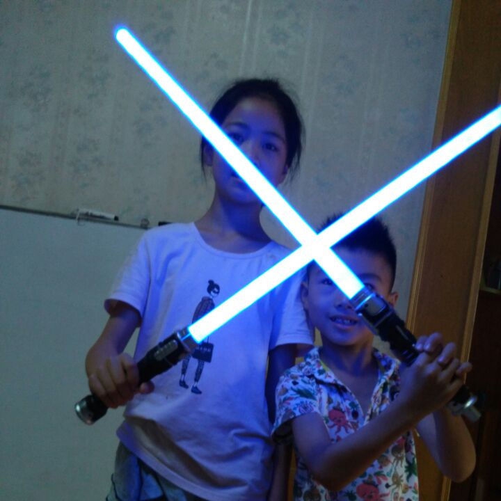 Star Wars Lightsaber Laser Sword Cross Telescopic Sword Children Flash Fluorescent Rod Sword Luminous Toy Tremble
