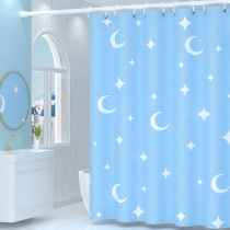 Bathroom partition curtain hole-free suit Bathroom shower thickened shower curtain Waterproof cloth Japan mildew hanging curtain YL