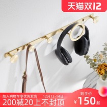 Stainless steel creative wall-mounted coat rack after wall door light luxury drawing gold Nordic adhesive hook ins Wind clothes hook