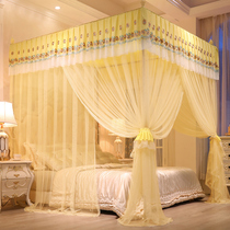 2021 new home landing court mosquito nets thickened encryption dust princess wind luxury triple open door plus coarse bracket