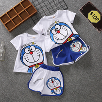 Pure Cotton Baby Summer Dress Short Sleeve Boy Summer Baby Foreign Air Half Sleeve Shorts Girl Child Tide Cartoon Two Sets