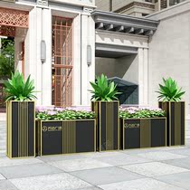 Commercial street square high temperature paint wrought iron flower box Sales department Leisure bar Outdoor partition fence combination flower bed