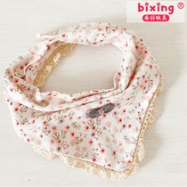 5-pack baby triangle saliva towel baby bib double cotton snap lace scarf spring and autumn winter bib