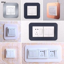 Acrylic switch decorative wall applique home socket protective sleeve snap-free adhesive panel shielded creative border cover