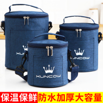 Lunch box handbag Round insulation bag Portable bento bag Lunch bag office worker lunch box bag Aluminum foil thickened lunch box bag