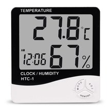 High precision indoor electronic thermometer HTC-1 with alarm clock for large screen home thermometer
