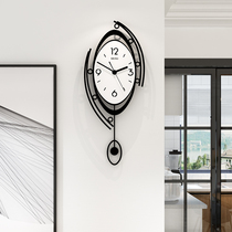 European-style clock wall clock living room modern simple atmospheric clock personality creative fashion Net red hanging watch home mute